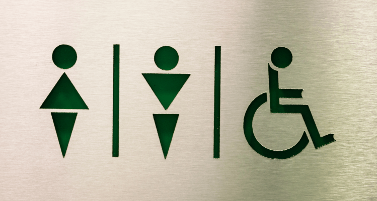 targa in acciaio inox toilette per indicazione maschio femmina
