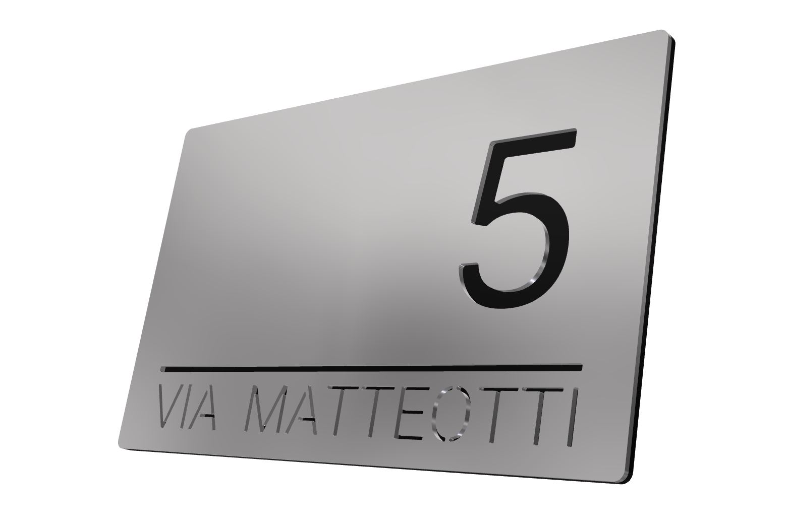 Numero civico personalizzato type 3 metallo inox